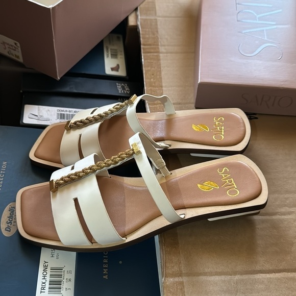 Franco Sarto Effy Sandal in White Leather - Picture 5 of 7